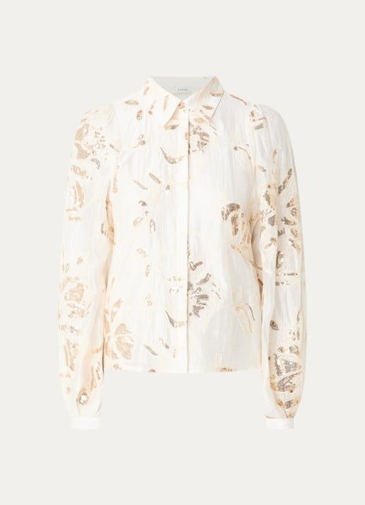 Aaiko Rose blouse met pailetten - voorkant 2 creme