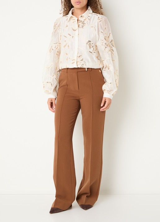 Aaiko Rose blouse met pailetten - voorkant 3 creme