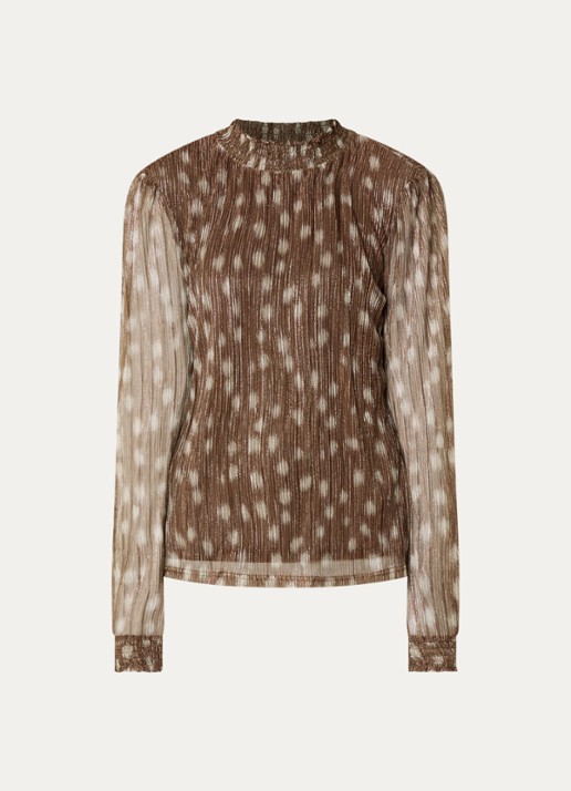 Aaiko Tory Bambi top met lurex - voorkant 2 bruin