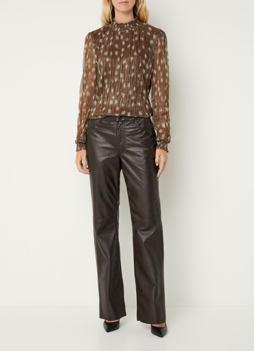 Aaiko Tory Bambi top met lurex - voorkant 3 bruin