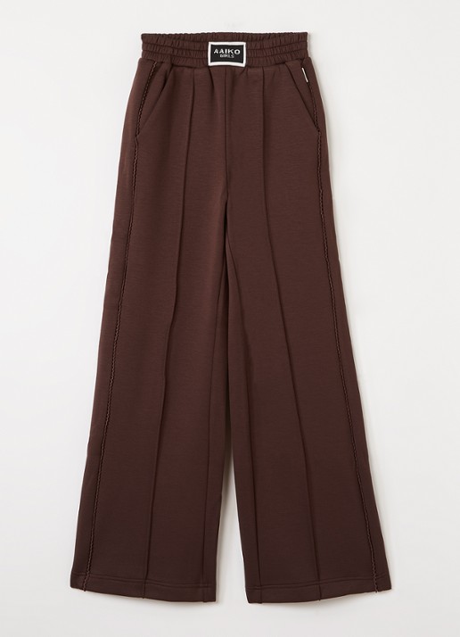 Aaiko Vico wide fit joggingbroek met siernaad - voorkant 2 hazelnootbruin
