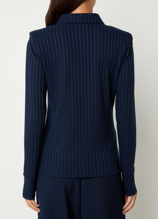 Aaiko Vigo blouse met schoudervulling - achterkant 4 donkerblauw