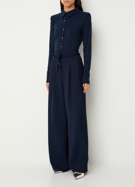 Aaiko Vigo blouse met schoudervulling - voorkant 3 donkerblauw