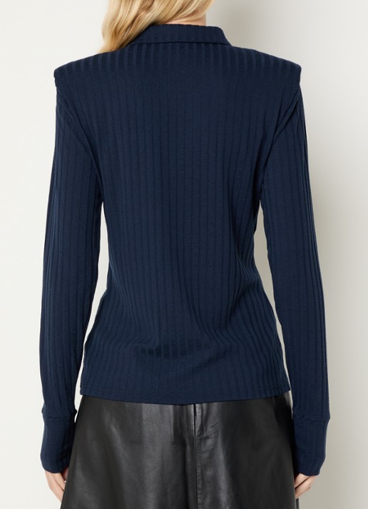 Aaiko Vigo blouse met schoudervulling - achterkant 4 night blue-193924