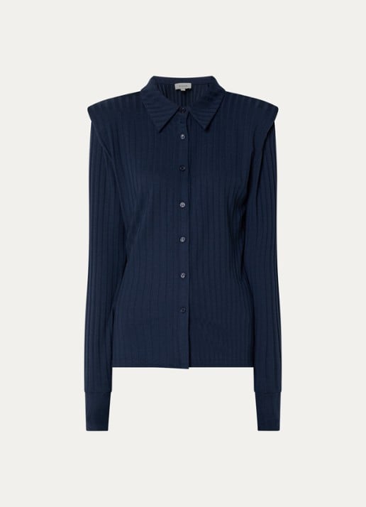 Aaiko Vigo blouse met schoudervulling - voorkant 2 night blue-193924