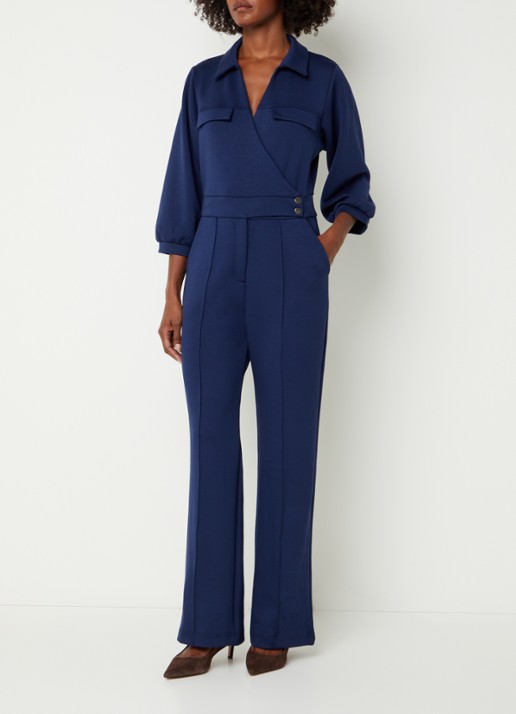 Aaiko Vion jumpsuit met steekzakken - detail 4 donkerblauw