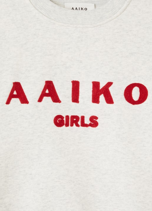Aaiko Zena sweater met logoborduring - detail 3 grijsmele