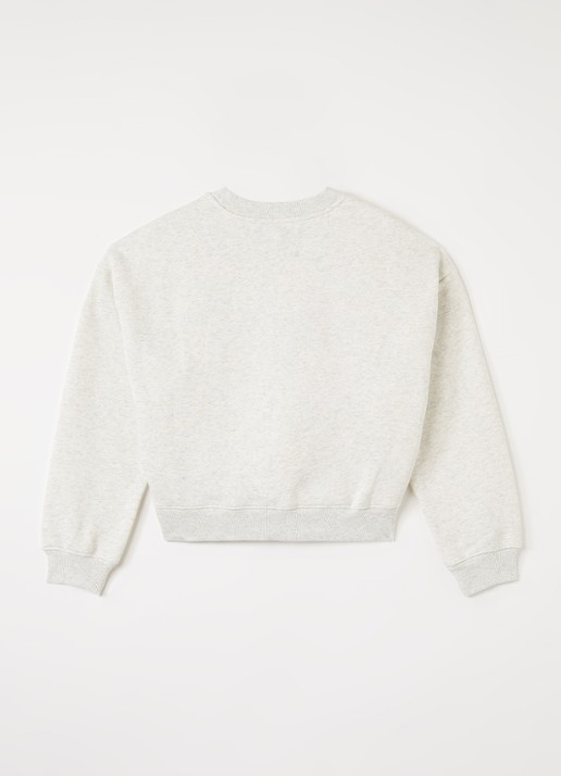Aaiko Zena sweater met logoborduring - voorkant 2 grijsmele