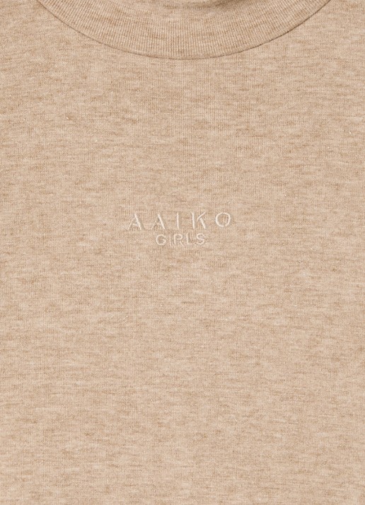 Aaiko Zera fijngebreide pullover met logoborduring - detail 3 beige