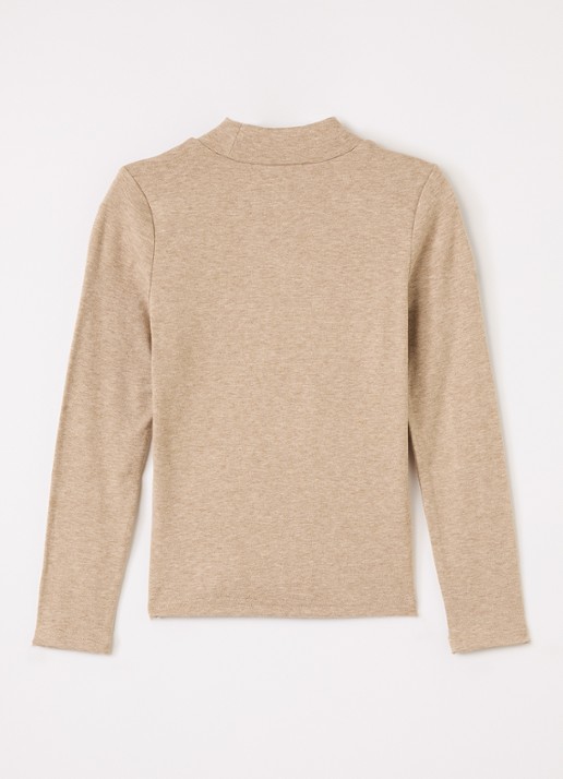 Aaiko Zera fijngebreide pullover met logoborduring - voorkant 2 beige
