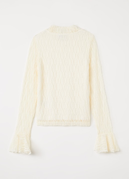 Aaiko Zina longsleeve van kant - voorkant 2 ivoor