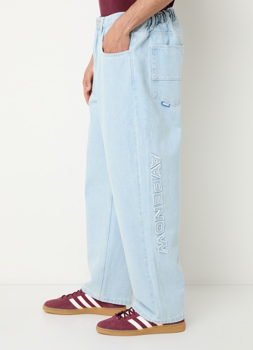 Aape Aape Now loose fit jeans met lichte wassing - detail 2 indigo