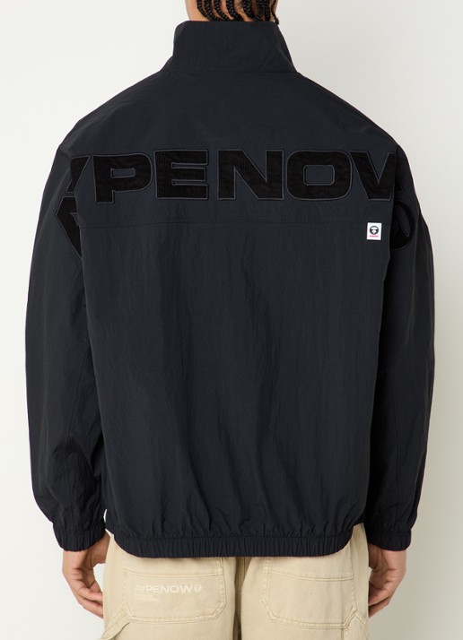 Aape Now windjack met logo- en backprint - achterkant 4 zwart