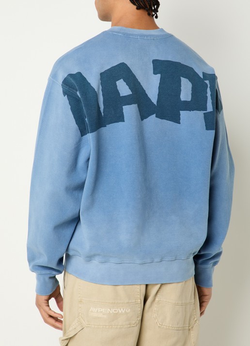 Aape Sweater met logo- en backprint - detail 2 indigo