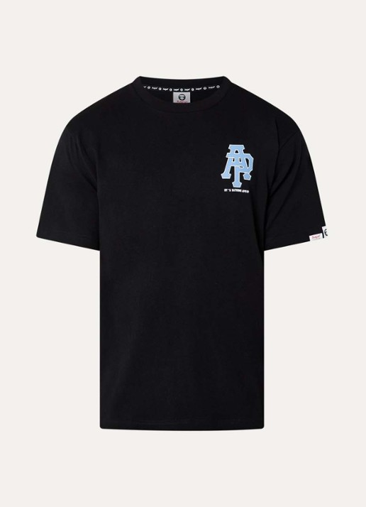 Aape T-shirt met logo- en backprint - voorkant 2 zwart