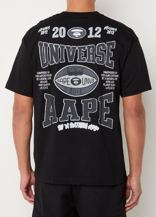 Aape T-shirt met logo- en backprint