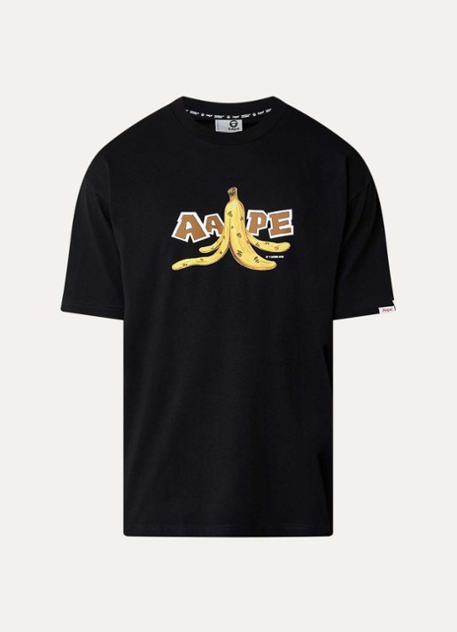 Aape T-shirt met print - voorkant zwart