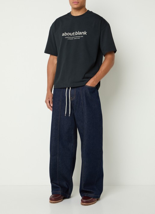 about:blank Garcon T-shirt met logoprint - voorkant 3 zwart