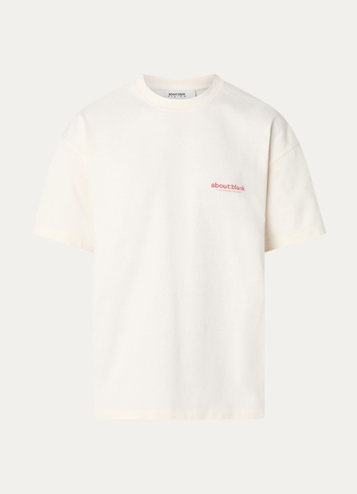 about:blank Monti T-shirt met logo- en backprint - voorkant 3 creme