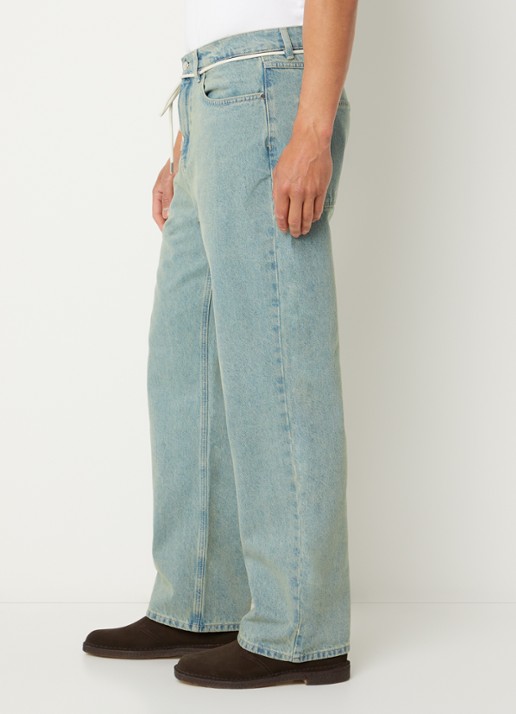 about:blank Straight leg jeans met gekleurde wassing - detail 3 blauwgrijs