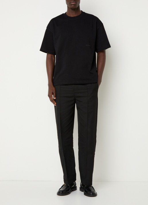 about:blank T-shirt met logo- en backprint - voorkant 2 zwart