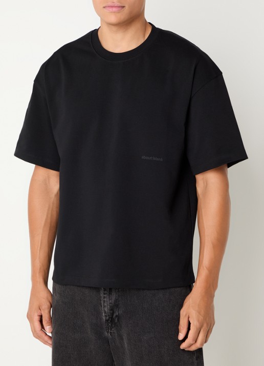 about:blank T-shirt met logo- en backprint - achterkant 5 zwart