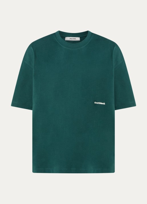about:blank T-shirt met logo- en backprint - voorkant donkergroen