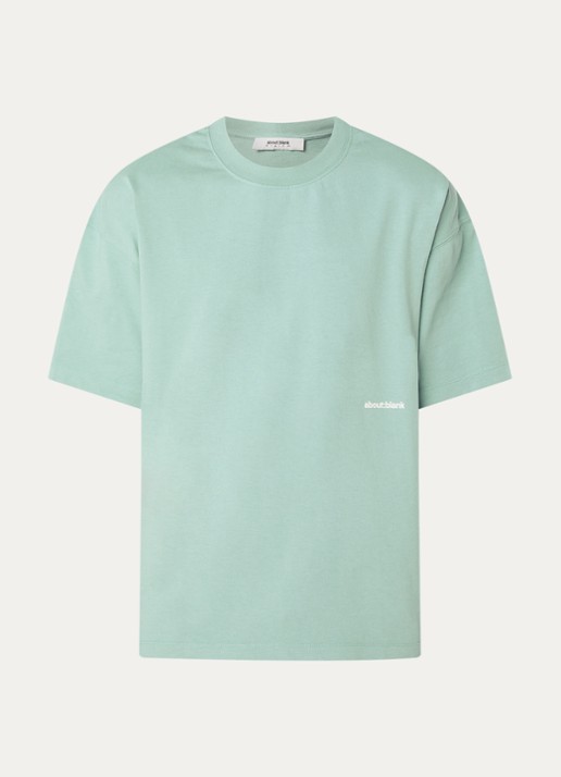 about:blank T-shirt met logo- en backprint - voorkant 2 mint