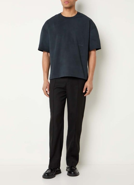 about:blank T-shirt met logoprint - voorkant 2 zwart