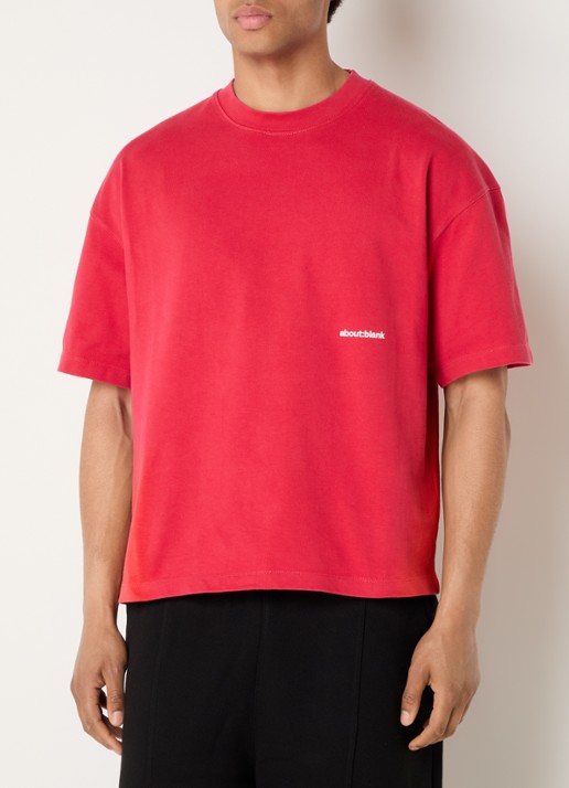 about:blank T-shirt met ronde hals - achterkant rood
