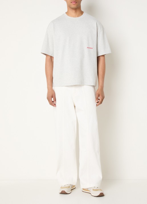 about:blank Wide fit jeans met gekleurde wassing en steekzakken - voorkant 5 gebroken wit