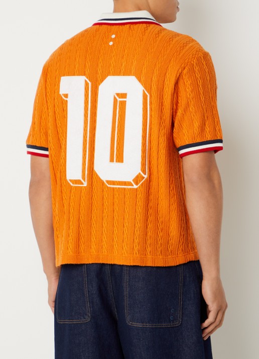 about:blank Worldcup polo met print en structuur - achterkant 4 oranje