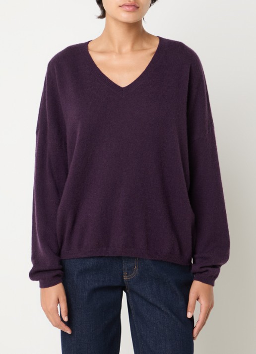 Absolut Cashmere. Alicia fijngebreide pullover van kasjmier met V-hals