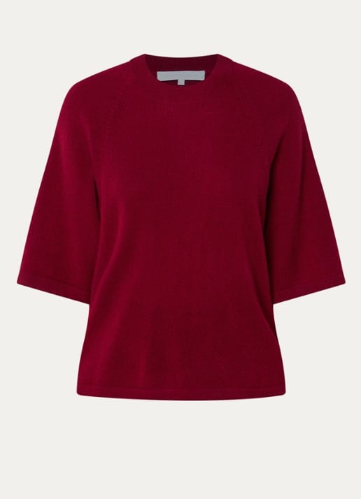 Absolut Cashmere. Leana fijngebreide trui van kasjmier - voorkant 3 donkerrood