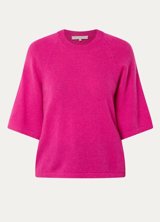 Absolut Cashmere. Leana fijngebreide trui van kasjmier - voorkant fuchsia