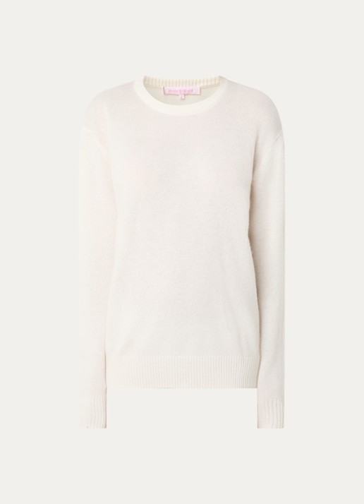Absolut Cashmere. Ysee fijngebreide trui van kasjmier met ronde hals - voorkant gebroken wit