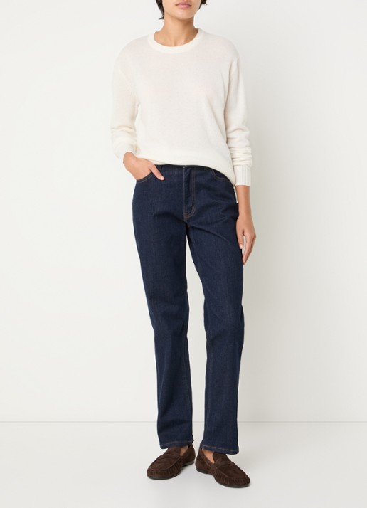 Absolut Cashmere. Ysee fijngebreide trui van kasjmier met ronde hals - voorkant 2 gebroken wit