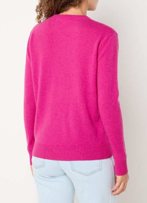Absolut Cashmere. Ysee fijngebreide trui van kasjmier - achterkant 4 fuchsia