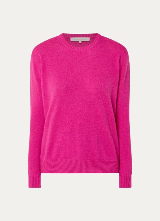 Absolut Cashmere. Ysee fijngebreide trui van kasjmier - voorkant fuchsia