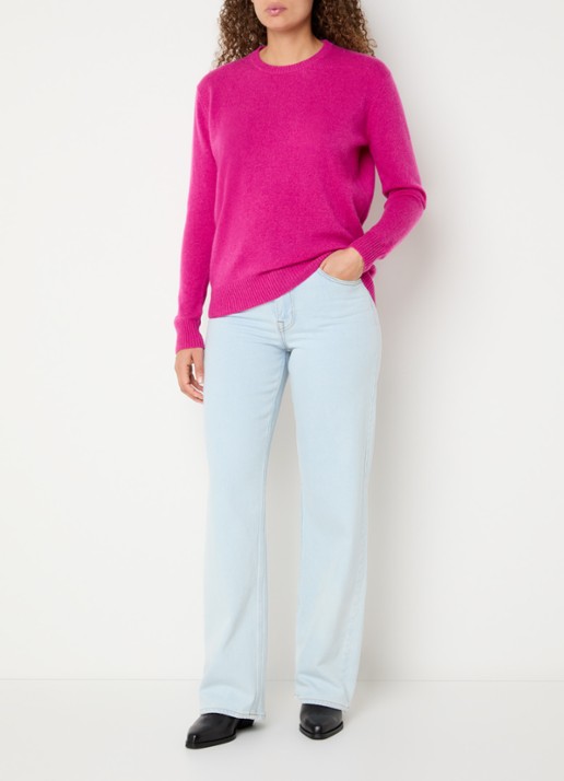 Absolut Cashmere. Ysee fijngebreide trui van kasjmier - voorkant 2 fuchsia