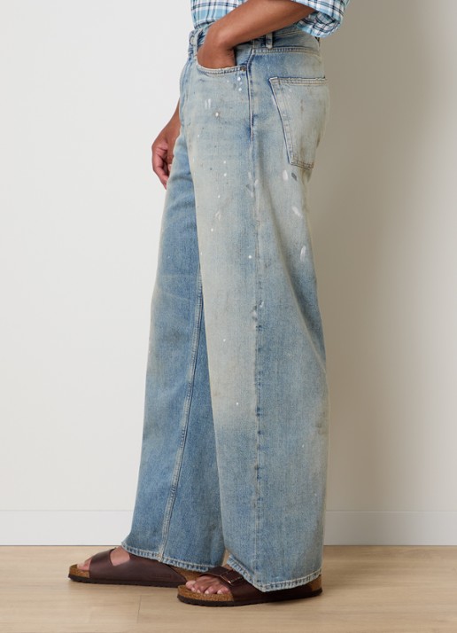 Acne Studios 1981 wide leg jeans met medium wassing - detail 4 indigo