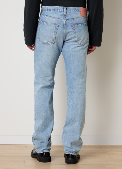 Acne Studios 1996 slim fit jeans met destroyed afwerking - achterkant indigo