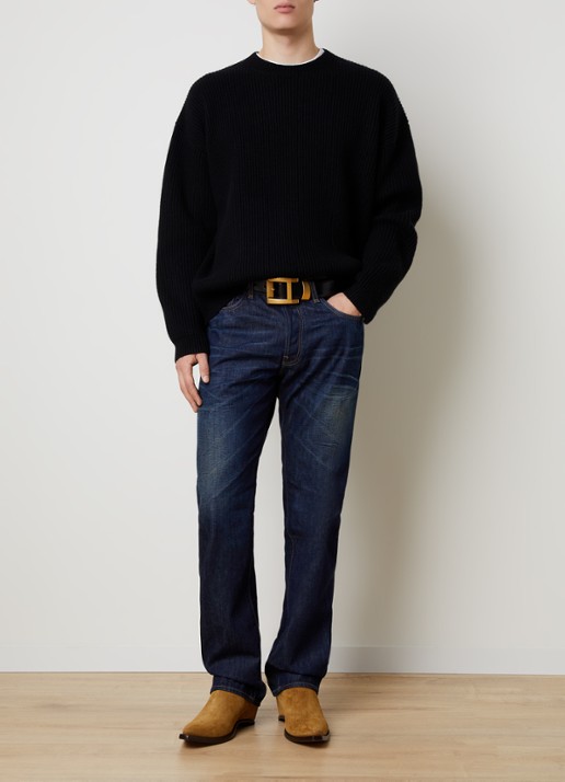 Acne Studios 1996M straight leg jeans met donkere wassing - voorkant 5 indigo
