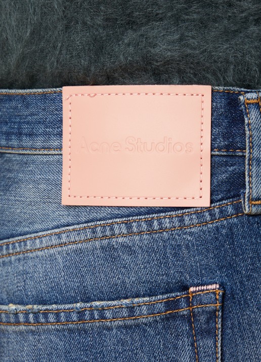 Acne Studios 1996M straight leg jeans met medium wassing - detail 5 indigo