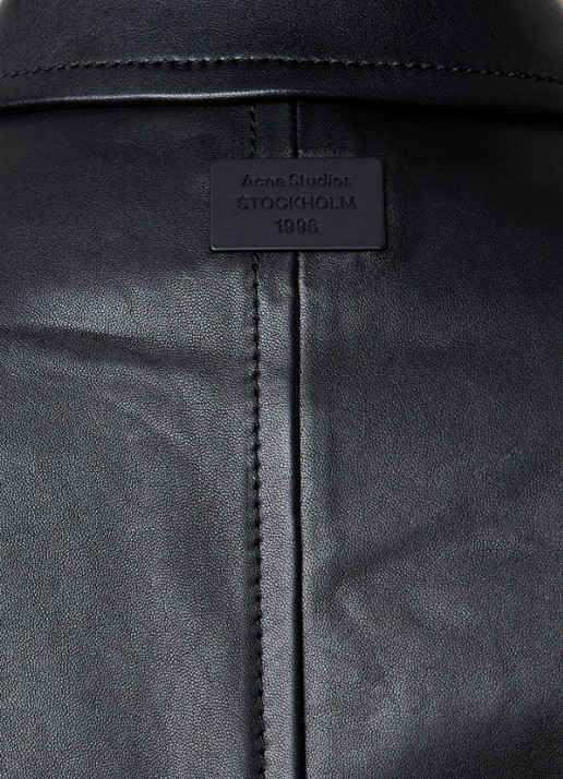 Acne Studios Bikerjack van lamsleer met steekzakken - detail 4 zwart