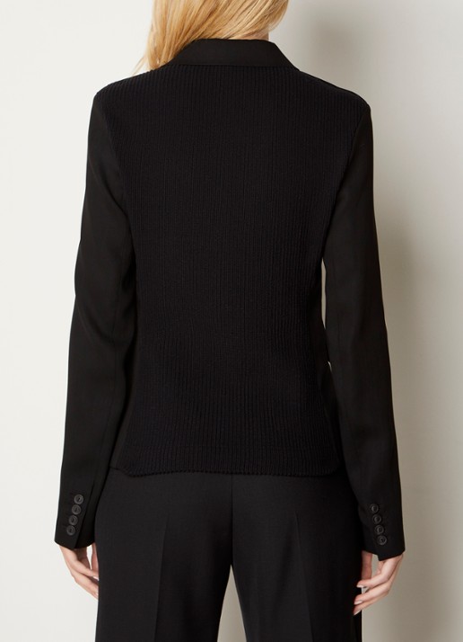 Acne Studios Blazer in wolblend met ribgebreid achterpand - achterkant 5 zwart