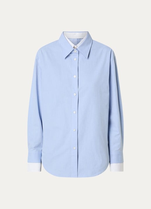 Acne Studios Blouse met kraag - voorkant lichtblauw