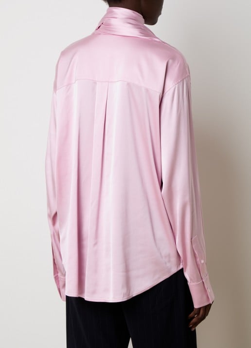 Acne Studios Blouse van satijn - achterkant roze