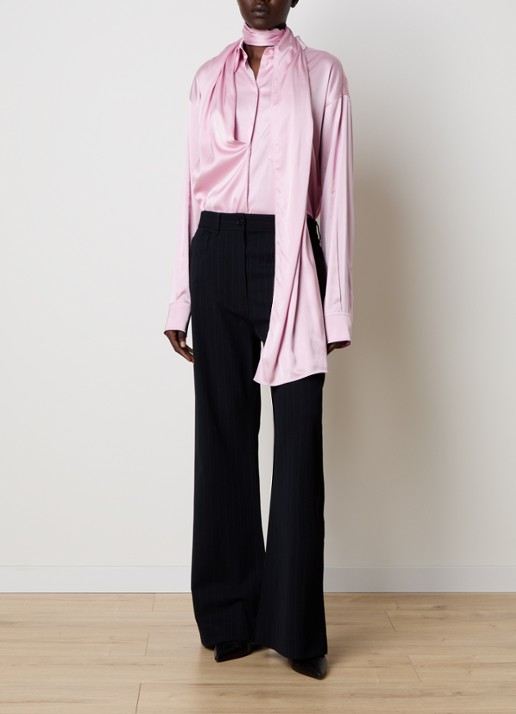 Acne Studios Blouse van satijn - voorkant 5 roze