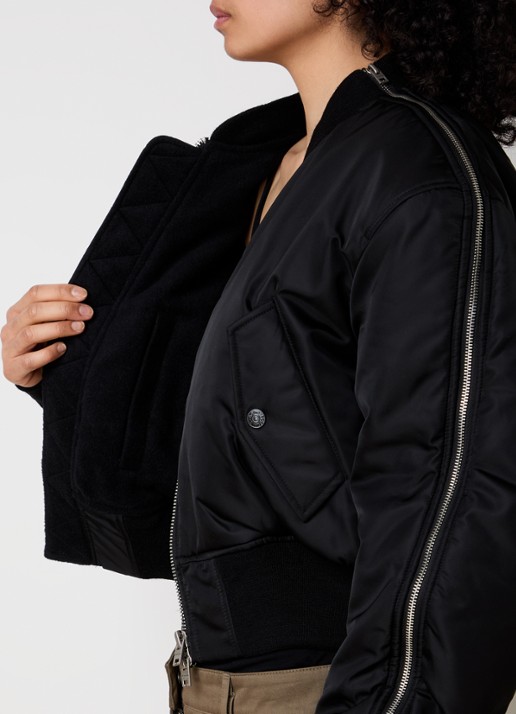 Acne Studios Bomberjack met klepzakken - detail 5 zwart